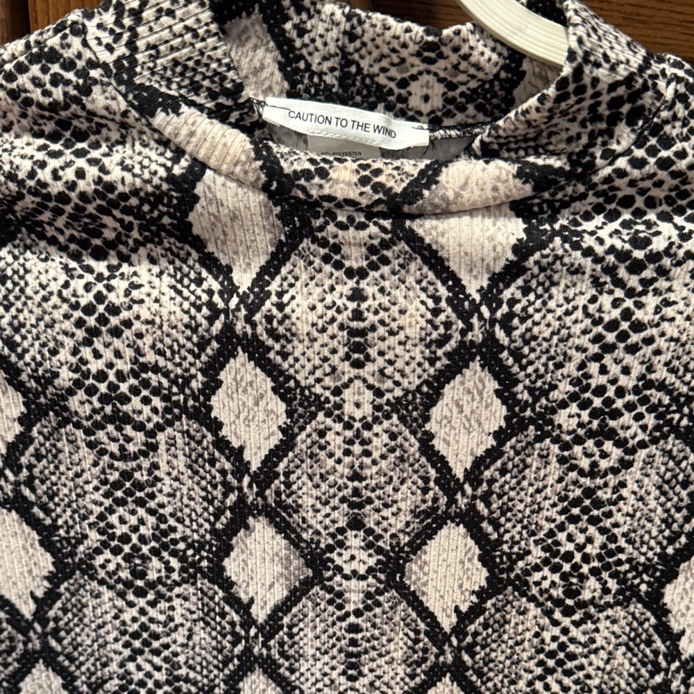 Caution To The Wind Monochrome Snakeskin Top